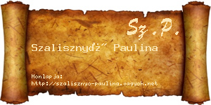 Szalisznyó Paulina névjegykártya